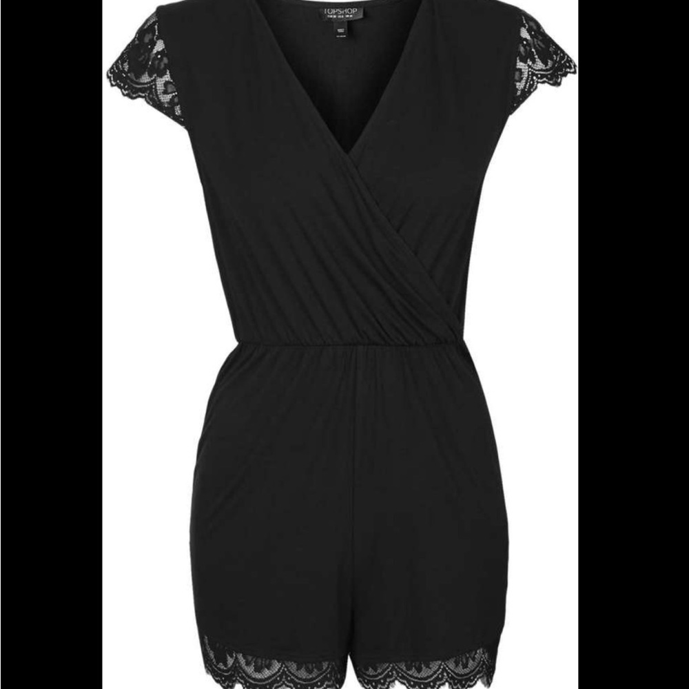Top shop lace cap sleeve romper